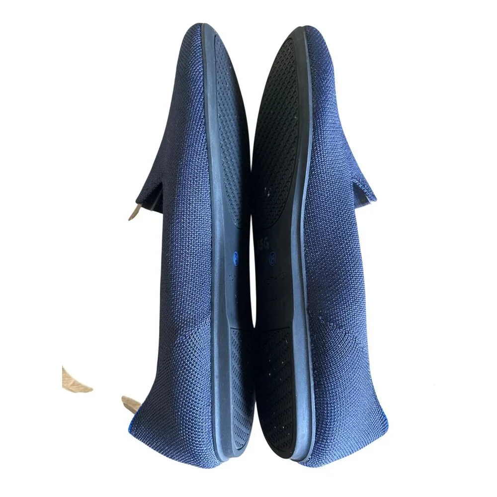 Rothy's Zodiac Sign Ballet Flats Pisces Navy Blue Limited Edition Embroidered Si